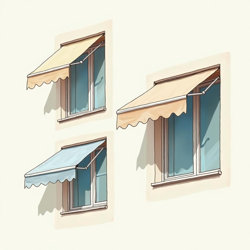 Hệ mái hiên tự động dạng cassette cho ban công hoặc cửa sổ, gọn gàng khi thu vào